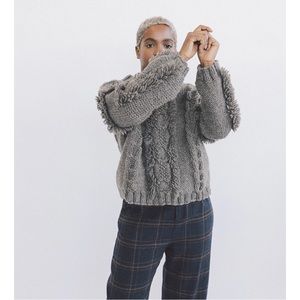 Kordal Fringe Cable Knit Wool Sweater